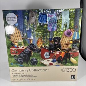 KI Puzzle 300 Pieces Camping Collection Jigsaw Puzzle Camping Labs Dogs New